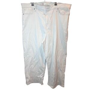 Signature Levi Strauss Heritage High Rise Loose Capri Women 20 White Excellent